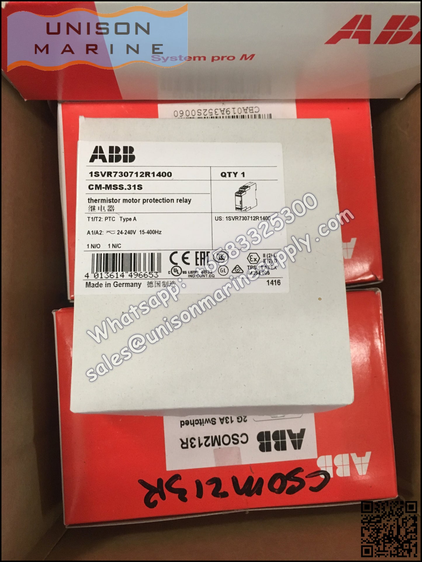 ABB Temperature Monitoring Relay, CM-MSS.31S AC/DC24-240V 1NO+1NC
