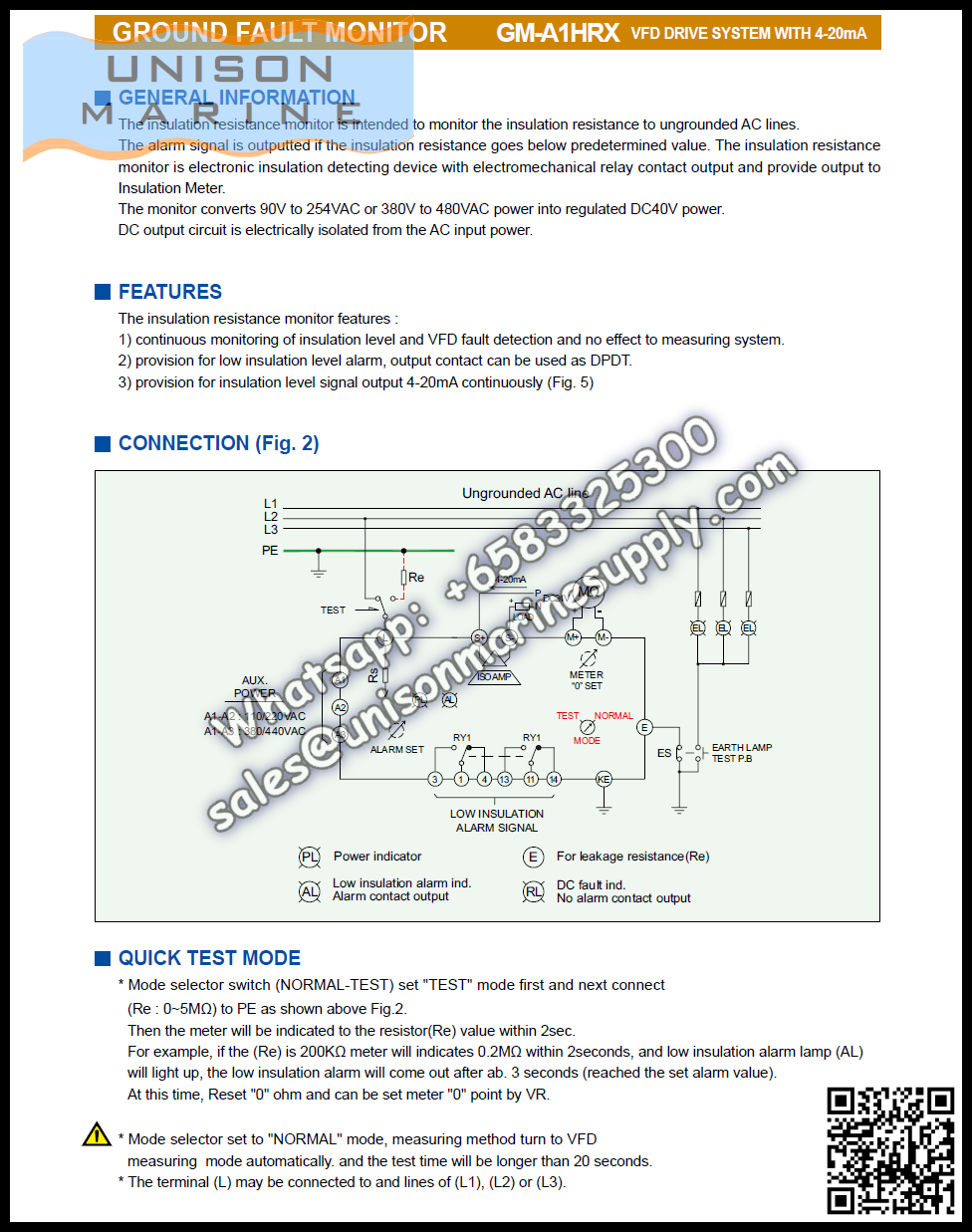 Westronics (LUXCO) Marine insulation resistance monitor : SBAG-202