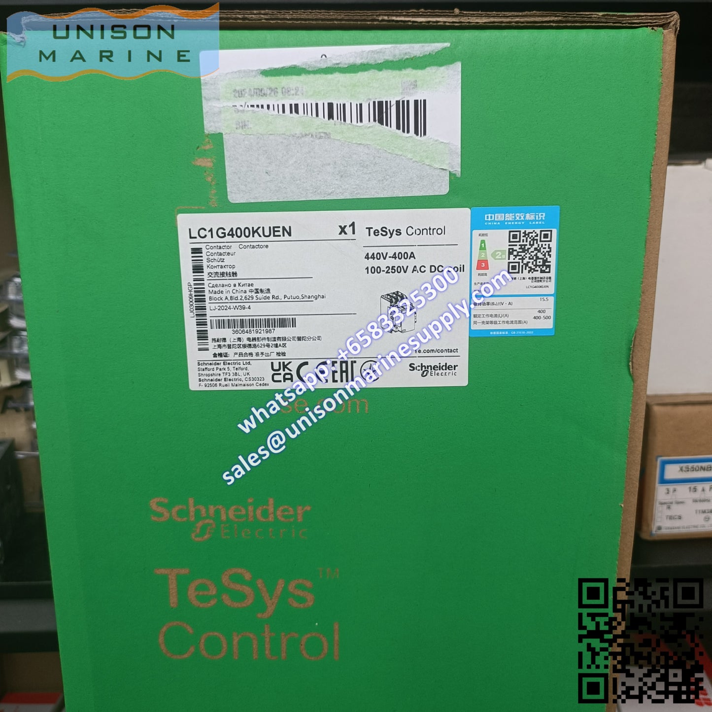 SCHNEIDER Contactor TeSys Giga 3P(3NO) AC-3, LC1G400KUEN