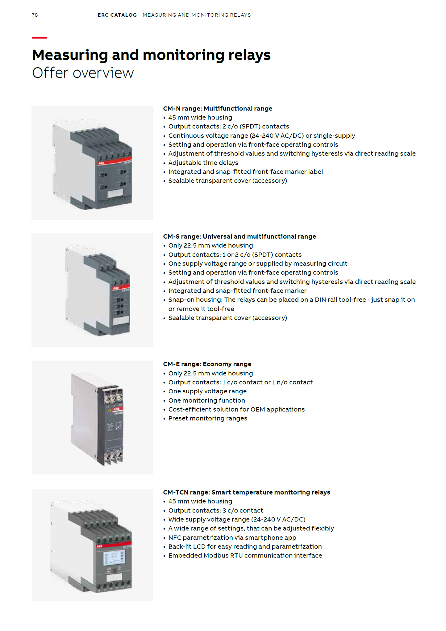 ABB Temperature Monitoring Relay, 1 Phase CM-MSS.13S AC110-130V/AC220-240V