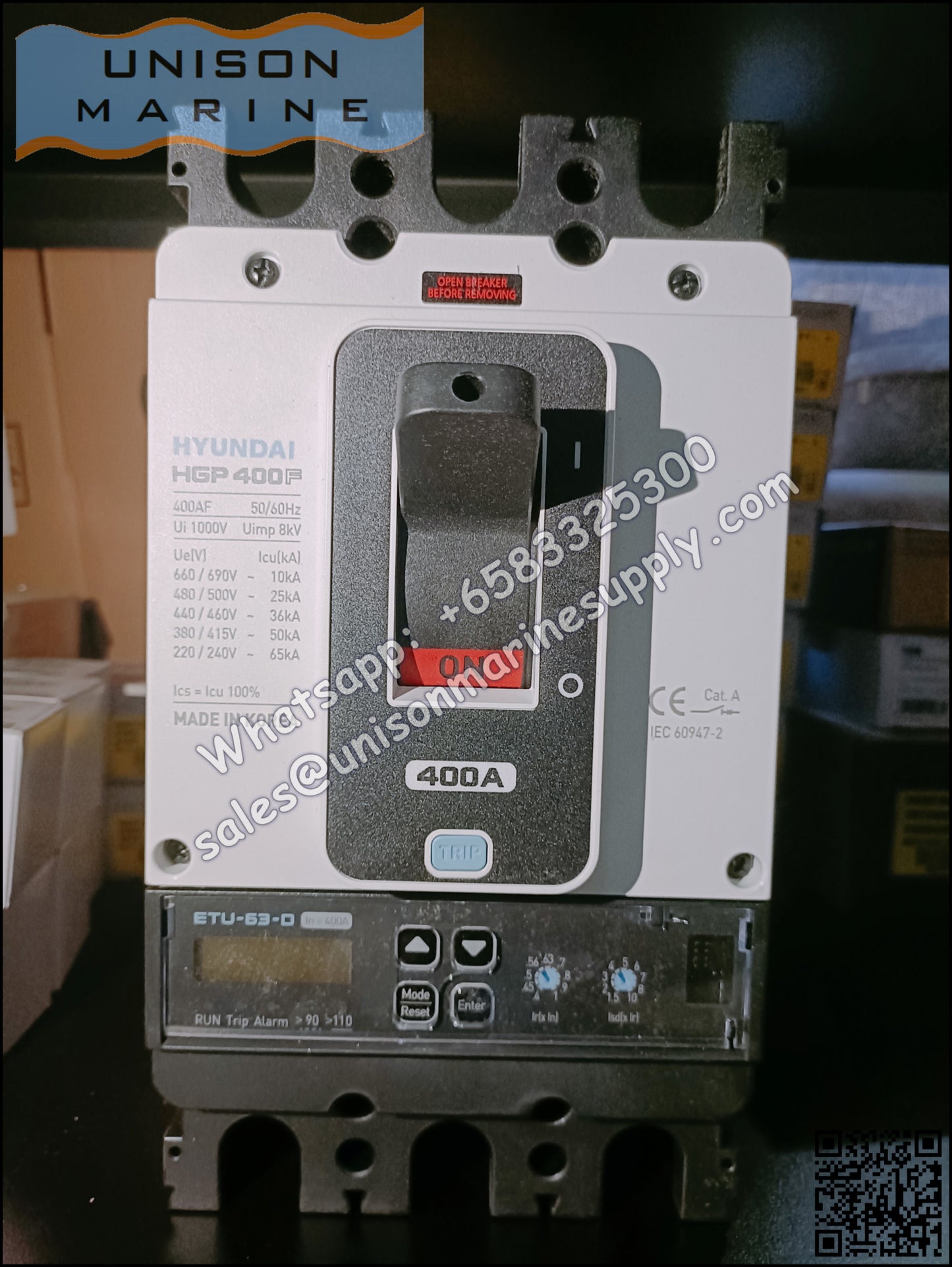 Hyundai Marine Circuit Breaker (MCCB) - HGP400F 3P Fixed / Plug-in Type