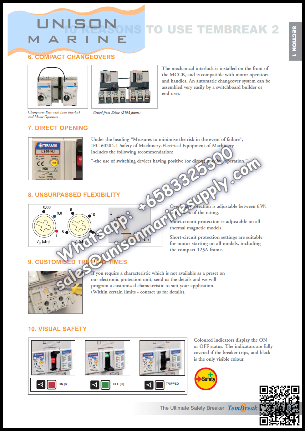 TRASAKI Marine Circuit Breaker (MCCB): H225-NF 3P Fixed / Plug-in Type