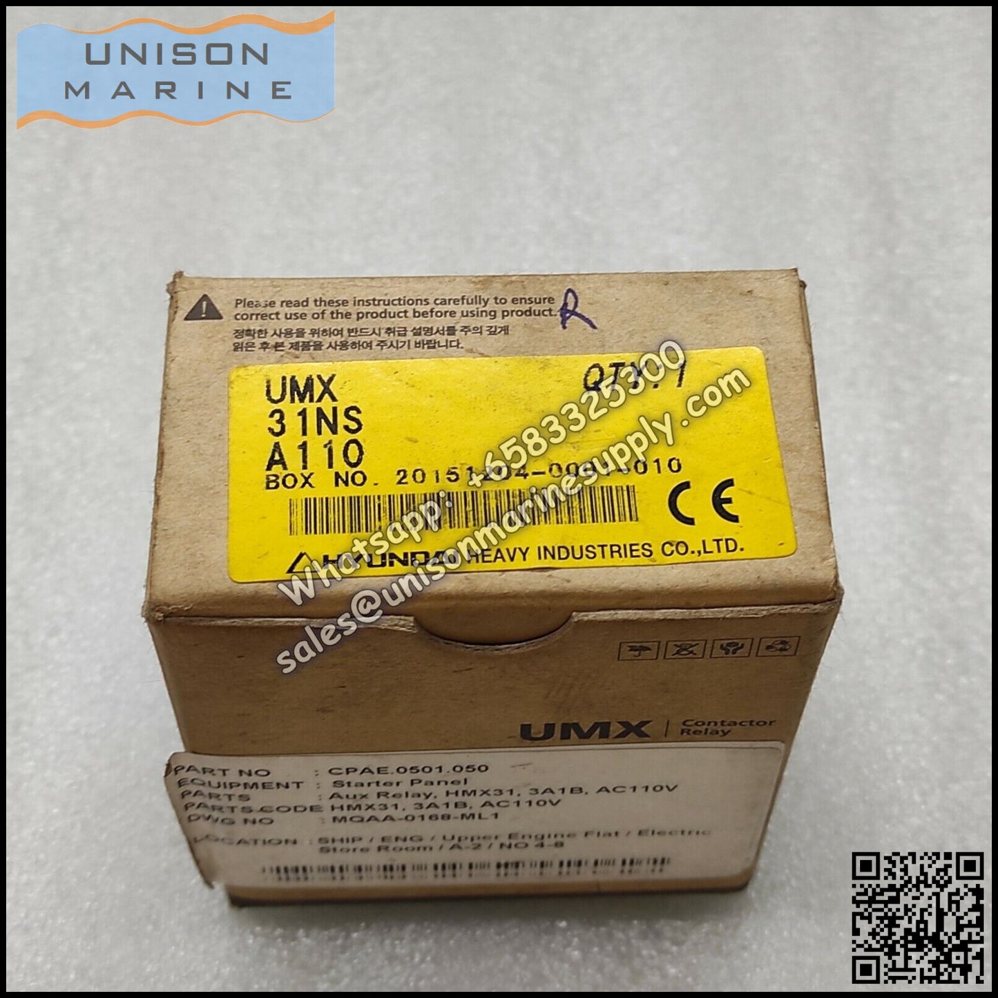 Hyundai Marine Magnetic Contactors UMX31