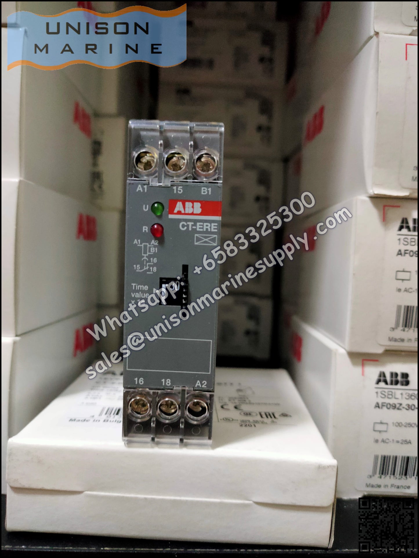 ABB Time relay CT-ERE, 1 c/o, 0.3-30s, 220-240VAC