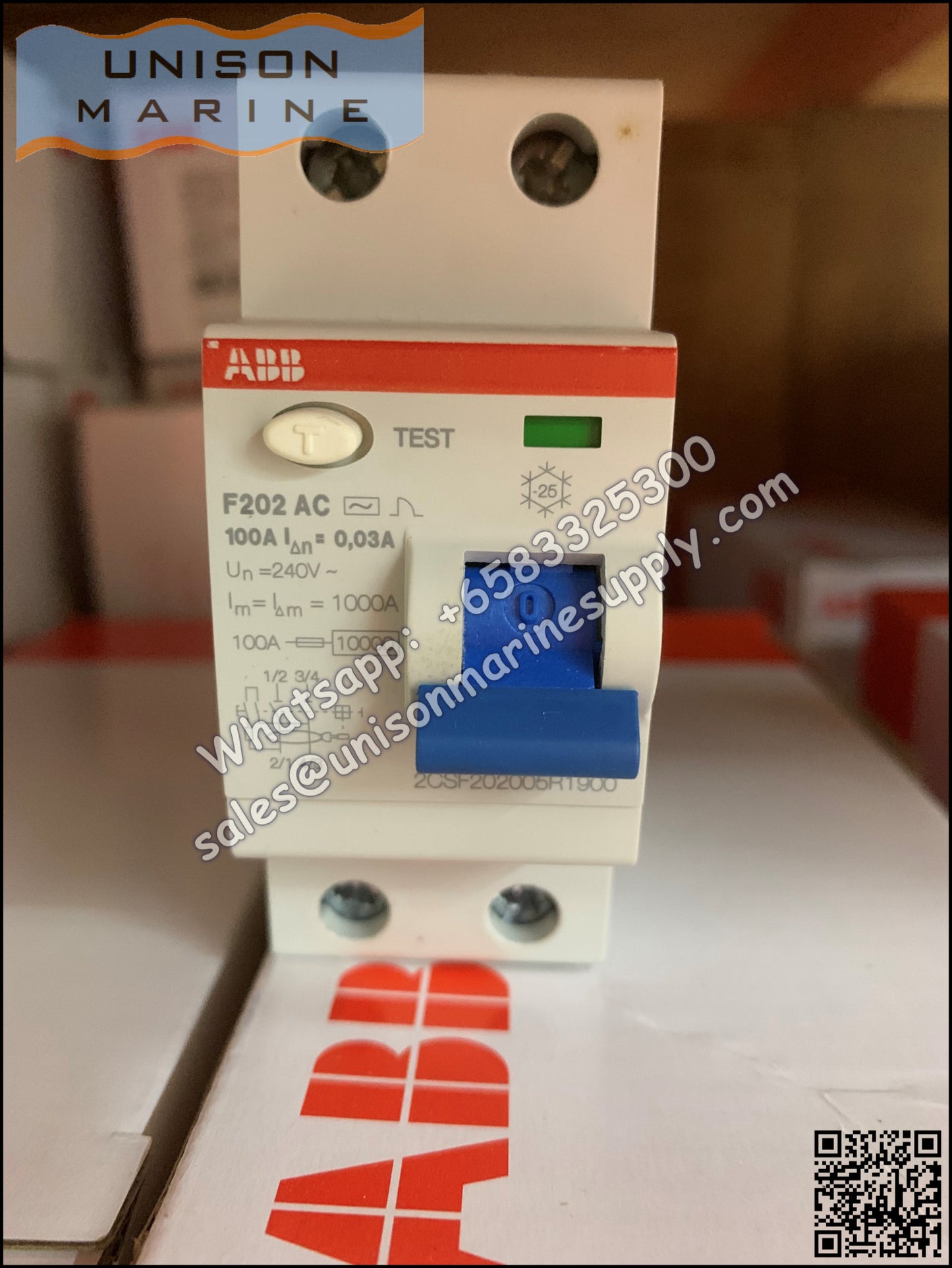 ABB Residual Current Circuit Breaker(RCCB) F202 AC-100/0.03 2CSF202001R1900