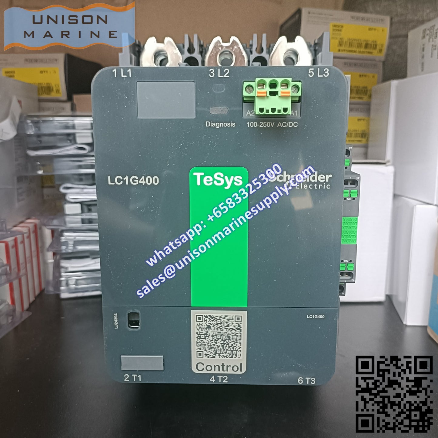 SCHNEIDER Contactor TeSys Giga 3P(3NO) AC-3, LC1G400KUEN