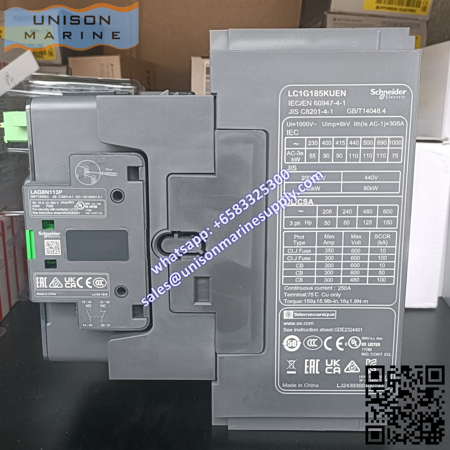 SCHNEIDER Contactor TeSys Giga 3P(3NO) AC-3, LC1G400KUEN