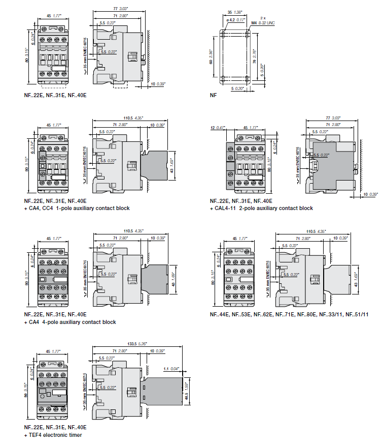 ABB Magnetic Contactors Relay : NF22E-13 100-250V50/60HZ-DC, 1SBH137001R1322