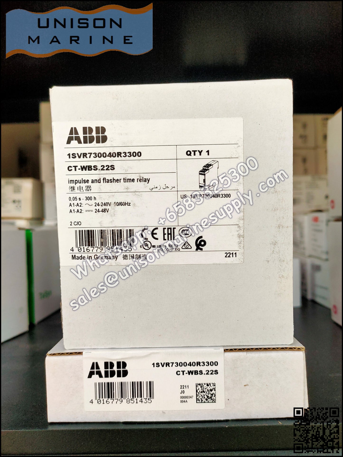 ABB Marine MultifunctionTime Relay CT-WBS.22S impulse & flasher 2c/o