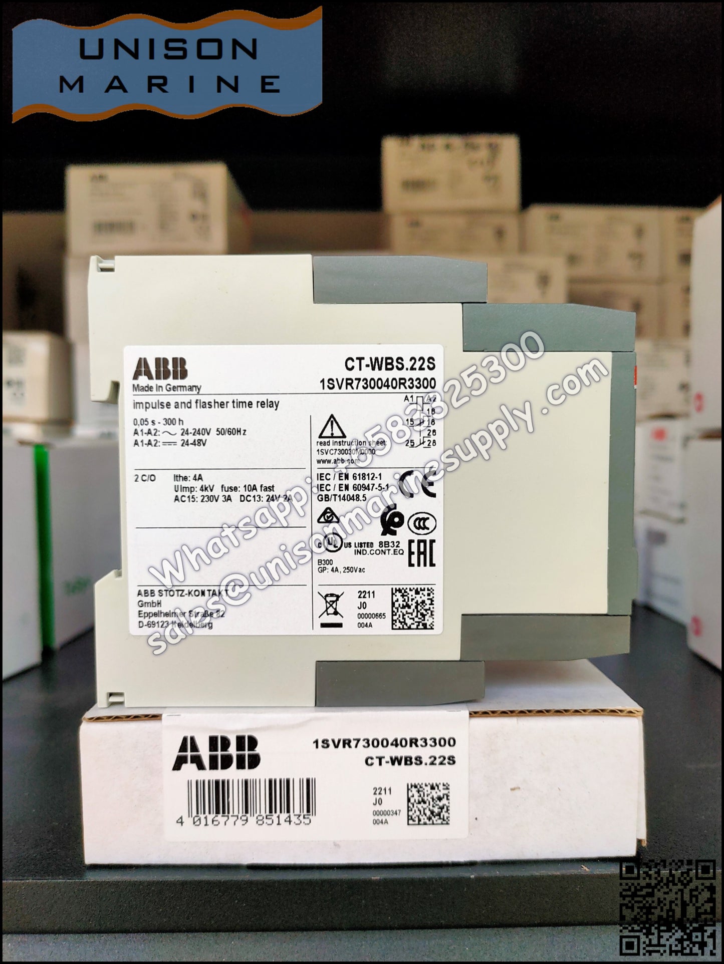 ABB Marine MultifunctionTime Relay CT-WBS.22S impulse & flasher 2c/o