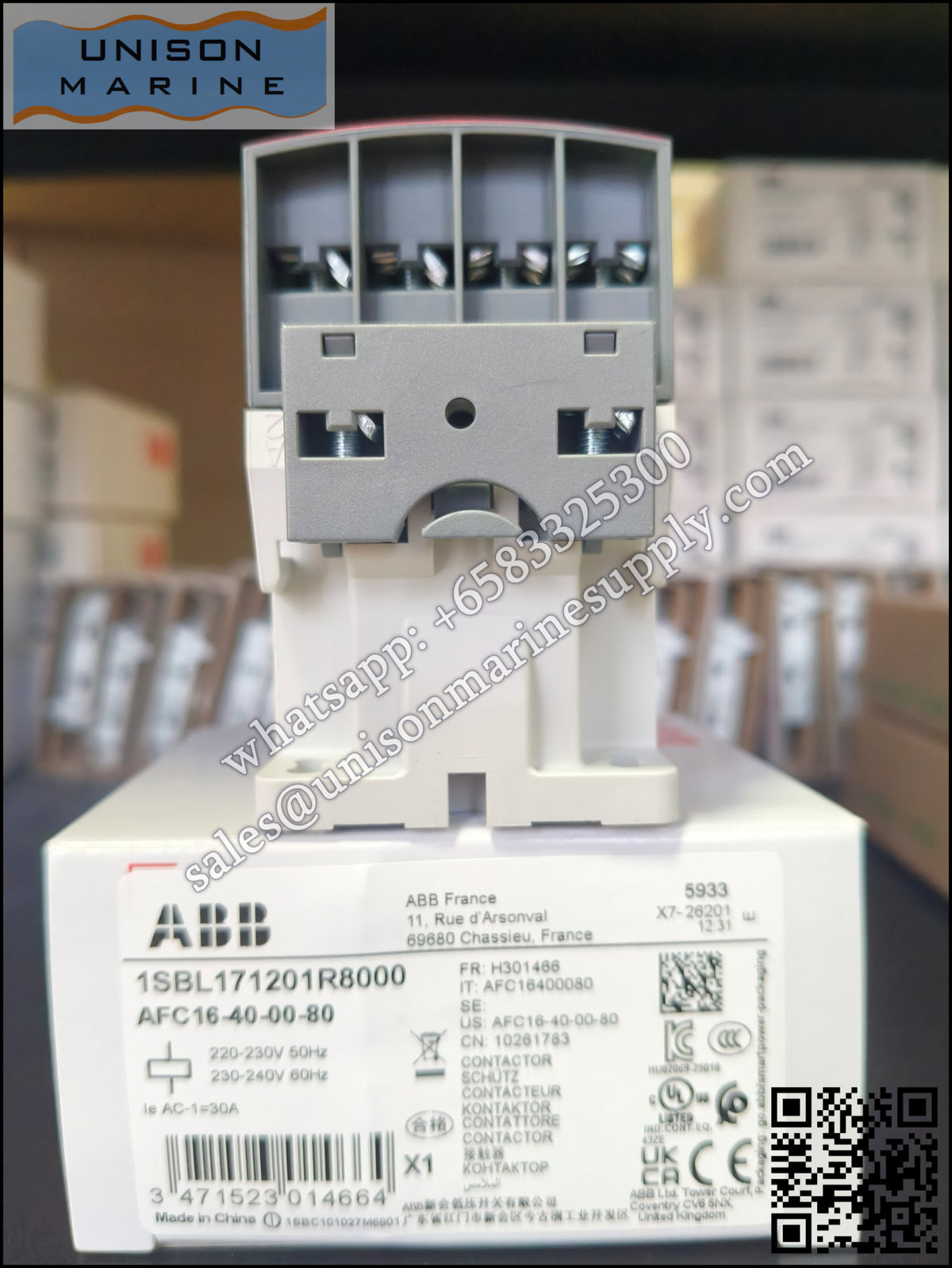 ABB Magnetic Contactors AF Series : AFC16-40-00-80*220-230V 50Hz/230-240V60Hz,1SBL171201R8000