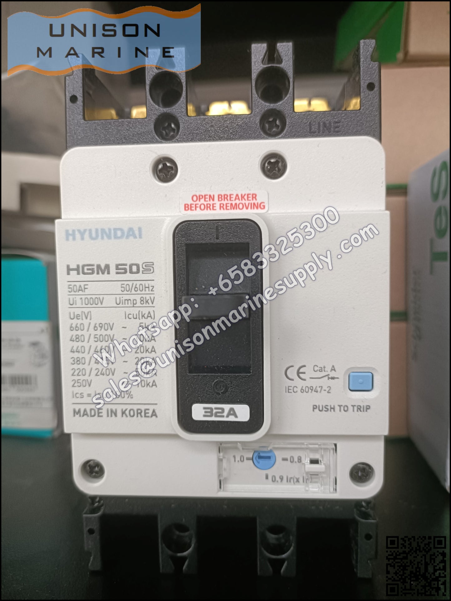 Hyundai Marine Circuit Breaker (MCCB) - HGM50S 3P Fixed / Plug-in Type