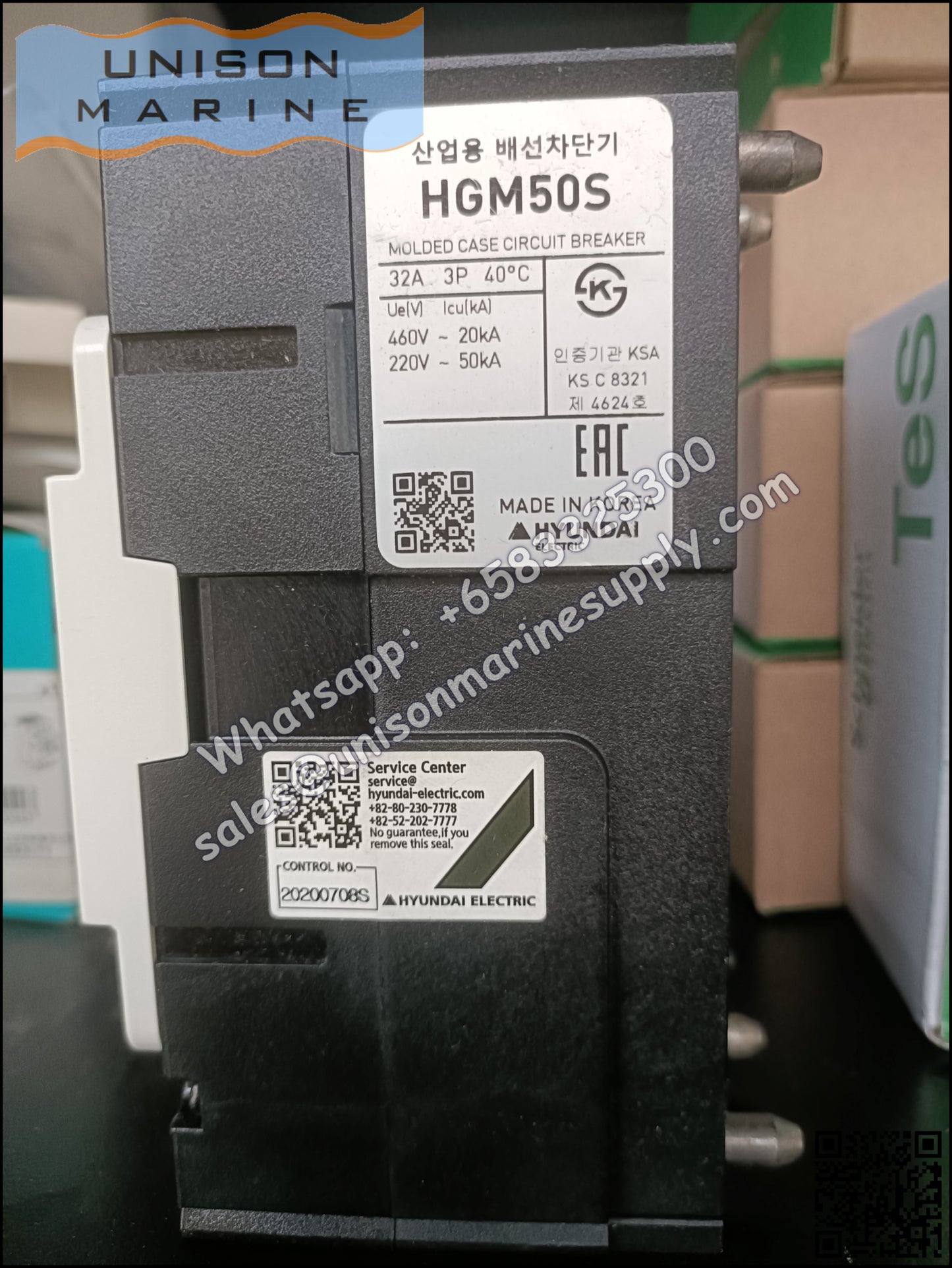 Hyundai Marine Circuit Breaker (MCCB) - HGM50S 3P Fixed / Plug-in Type