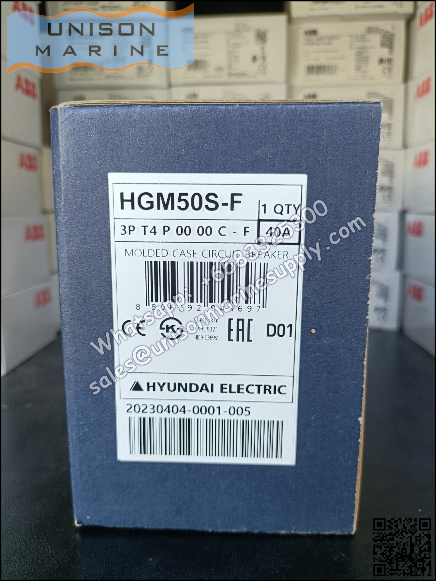 Hyundai Marine Circuit Breaker (MCCB) - HGM50S 3P Fixed / Plug-in Type