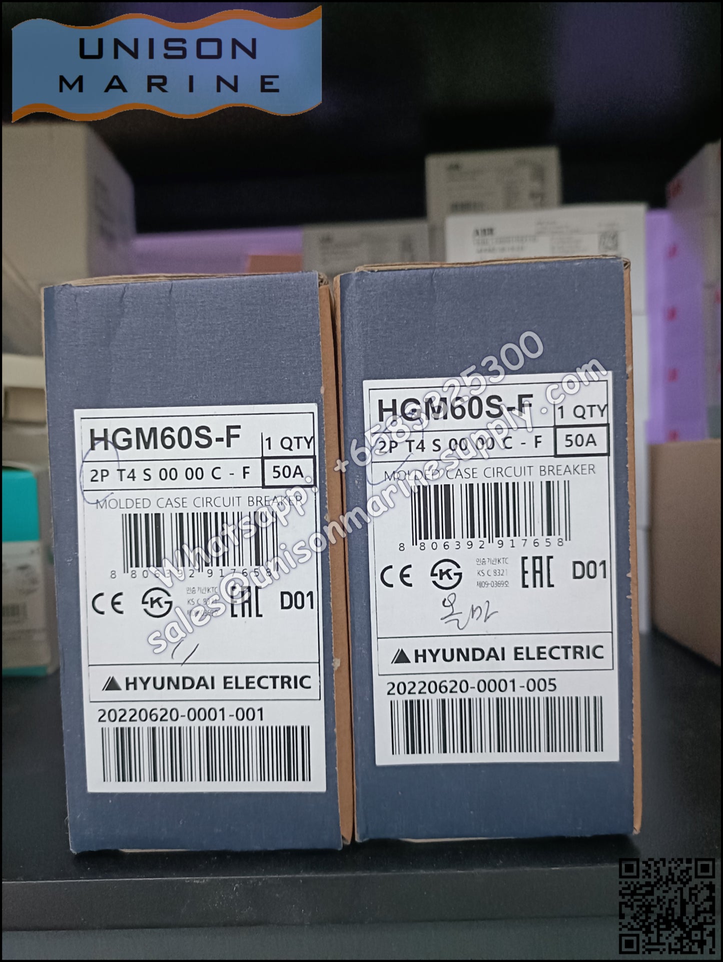 Hyundai Marine Circuit Breaker (MCCB) - HGM60S 2P Fixed / Plug-in Type
