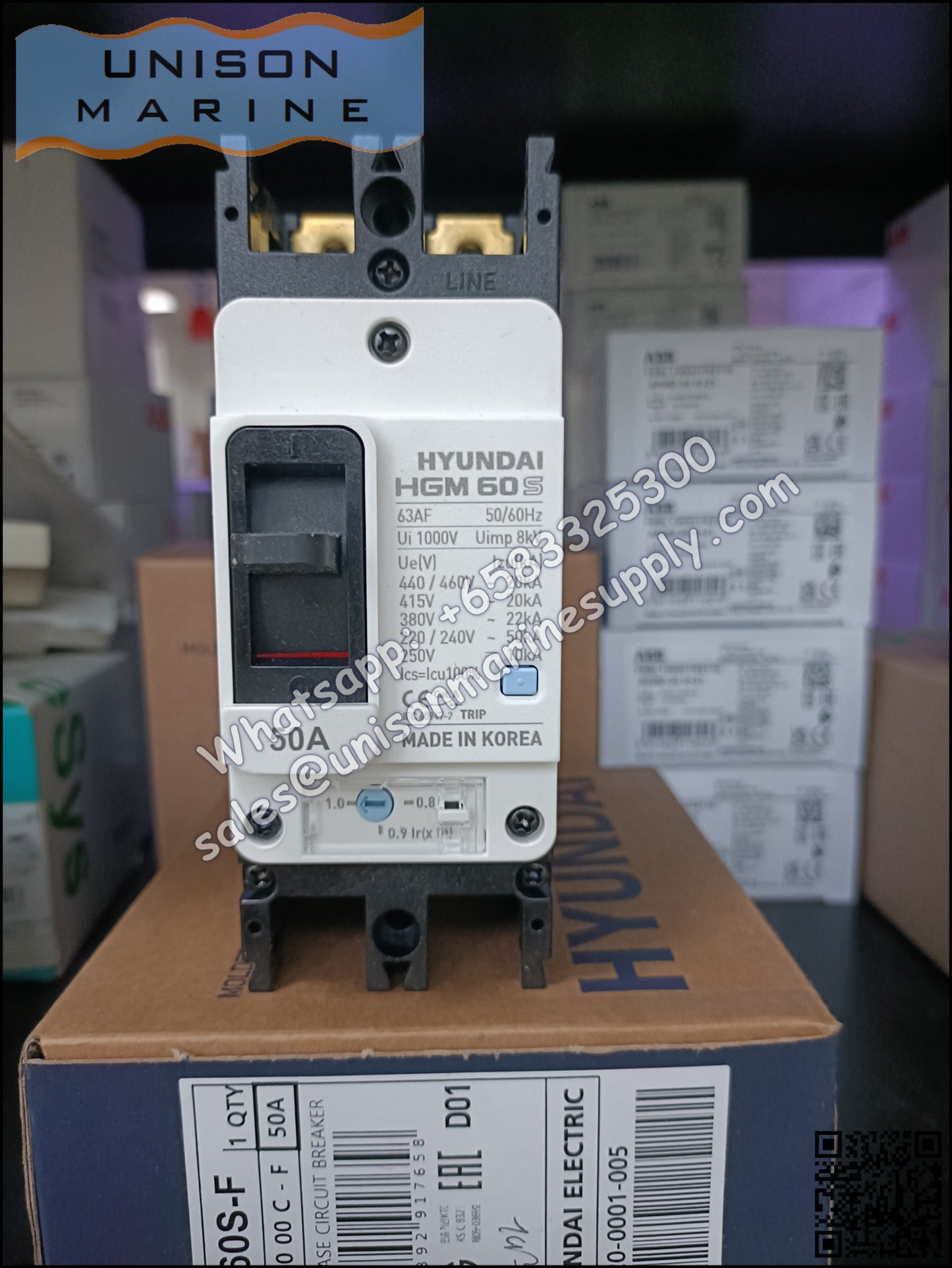 Hyundai Marine Circuit Breaker (MCCB) - HGM60S 2P Fixed / Plug-in Type
