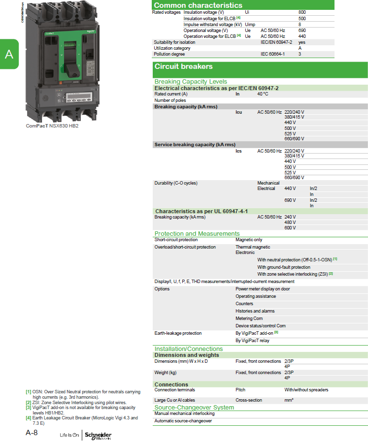 Schneider Electric circuit breaker NSX630N micrologic 2.3 3P3D C63N32D630