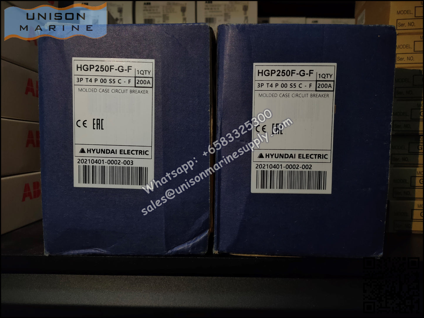 Hyundai Marine Circuit Breaker (MCCB) - HGP250F 3P Fixed / Plug-in Type