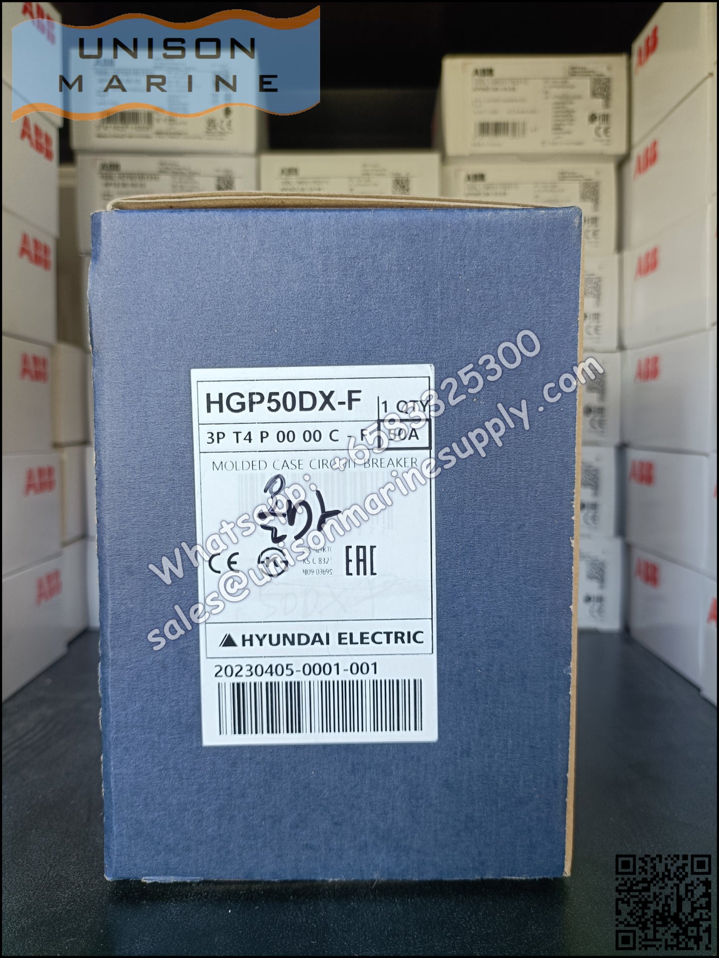 Hyundai Marine Circuit Breaker (MCCB) - HGP50DX 3P Fixed / Plug-in Type