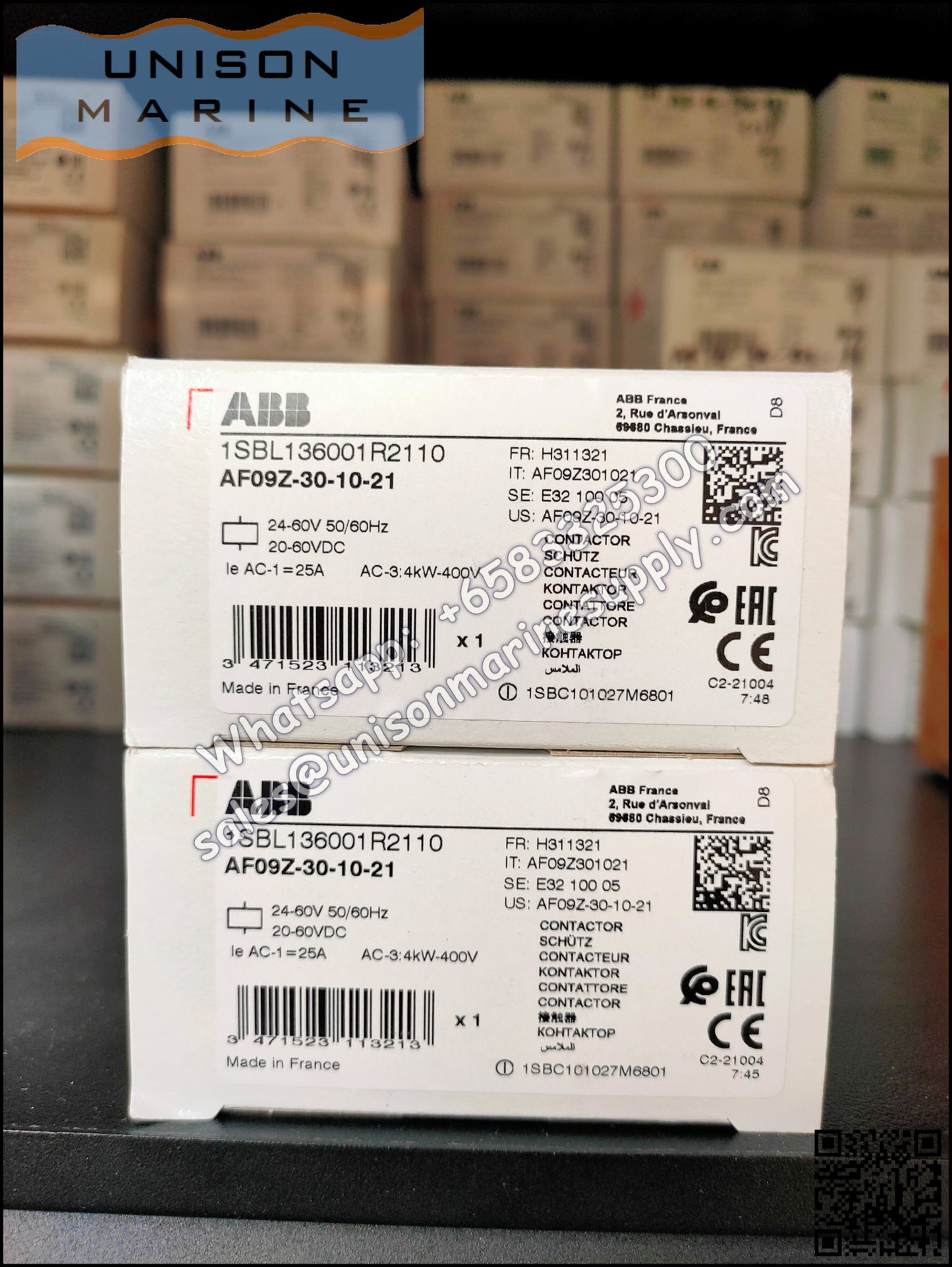 ABB Magnetic Contactors AF Series : AF16Z-30-10