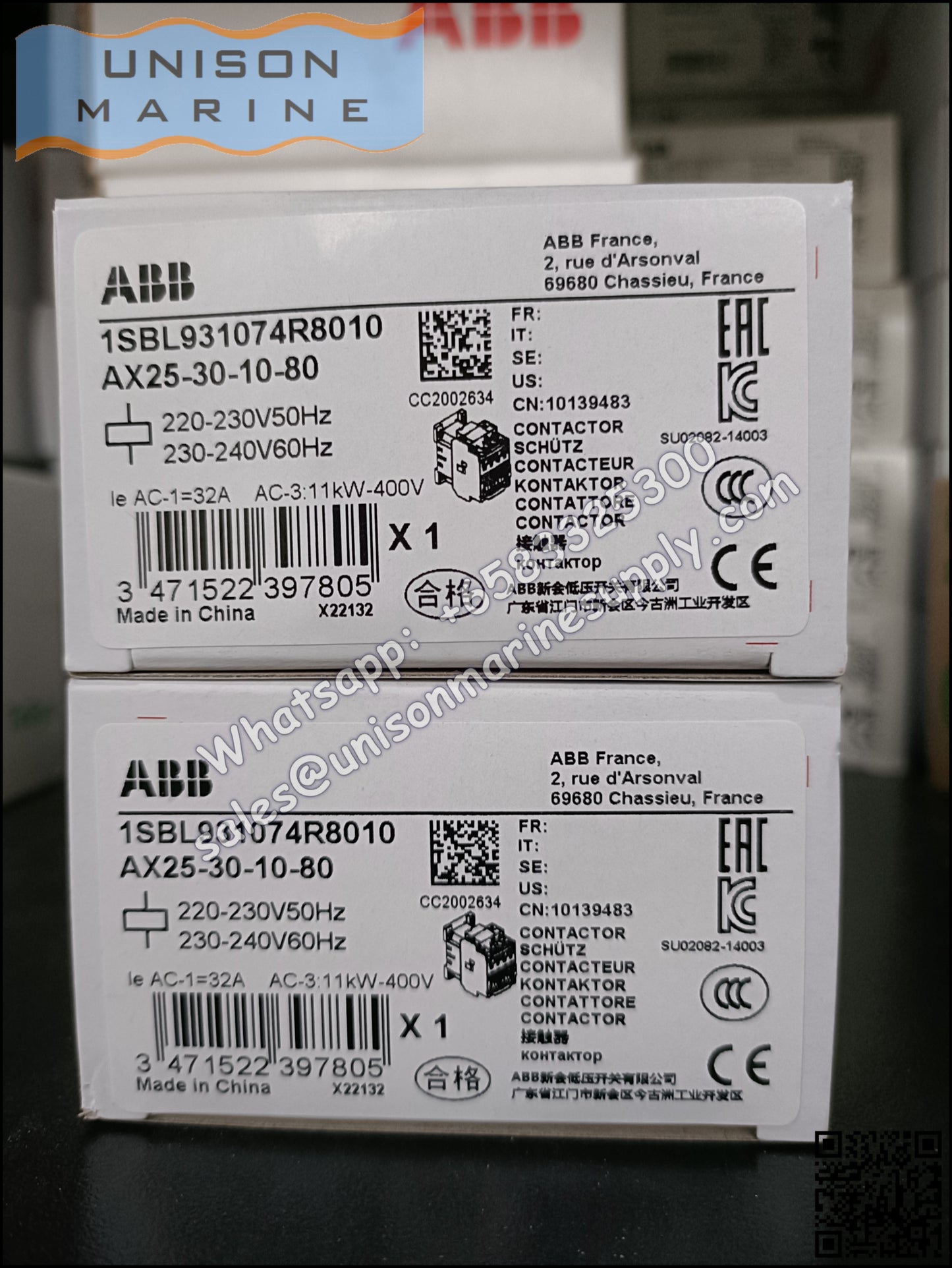 ABB Magnetic Contactors AX Series : AX25-30-10