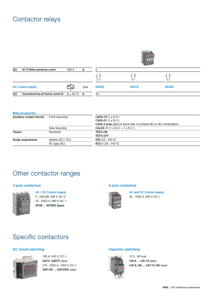 ABB Magnetic Contactors AX Series : AX09-30-10