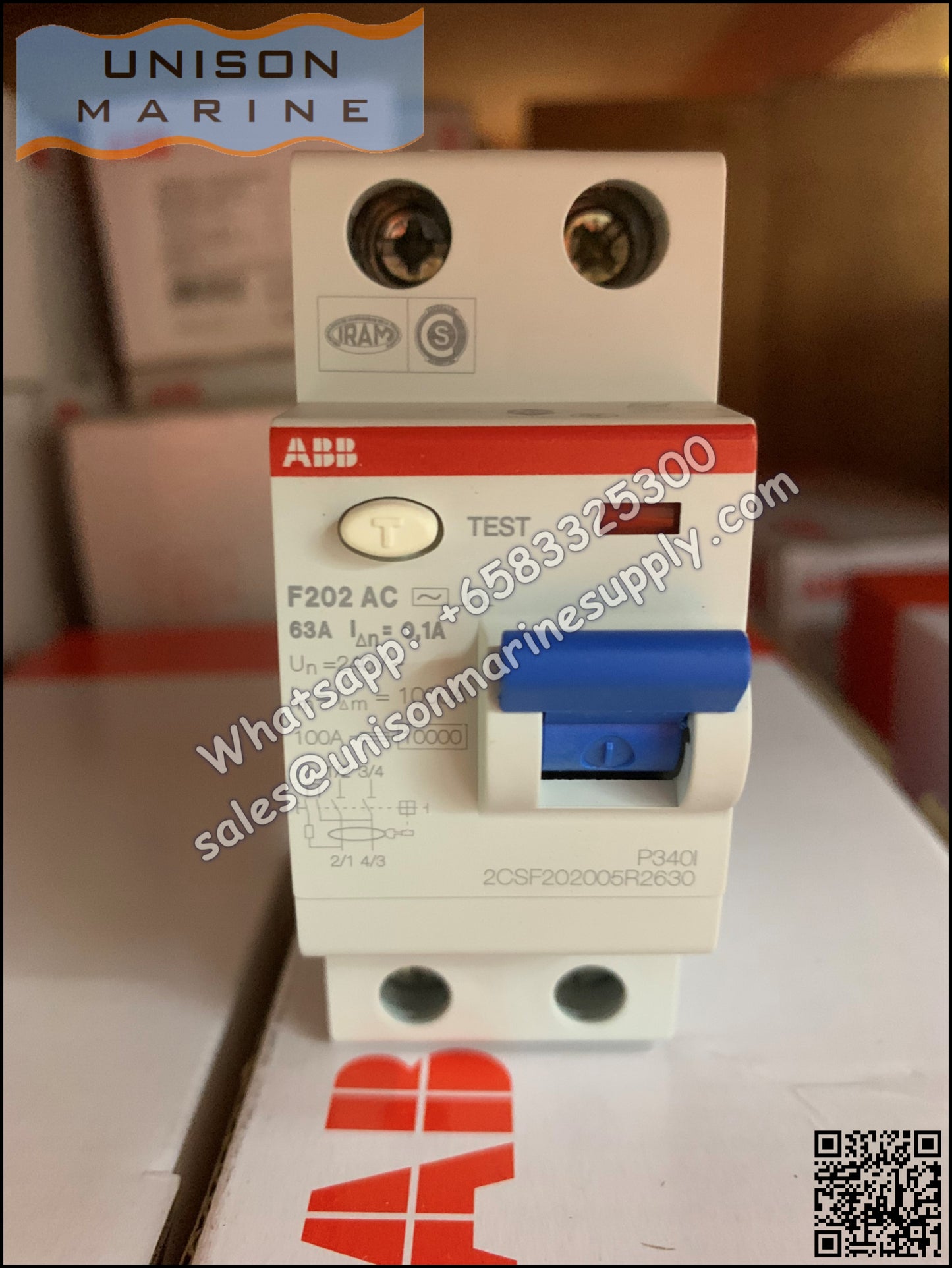 ABB Residual Current Circuit Breaker(RCCB) F202 AC-63/0.1 2CSF202001R2630