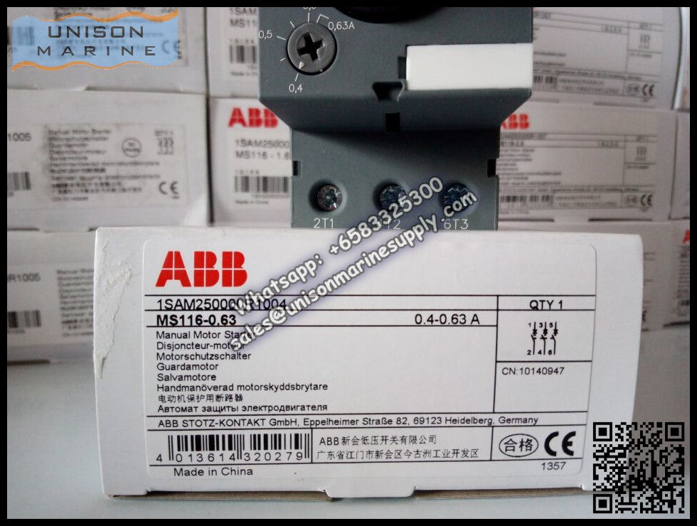 ABB Manual Motor Starter MS116-0.63 1SAM250000R1004