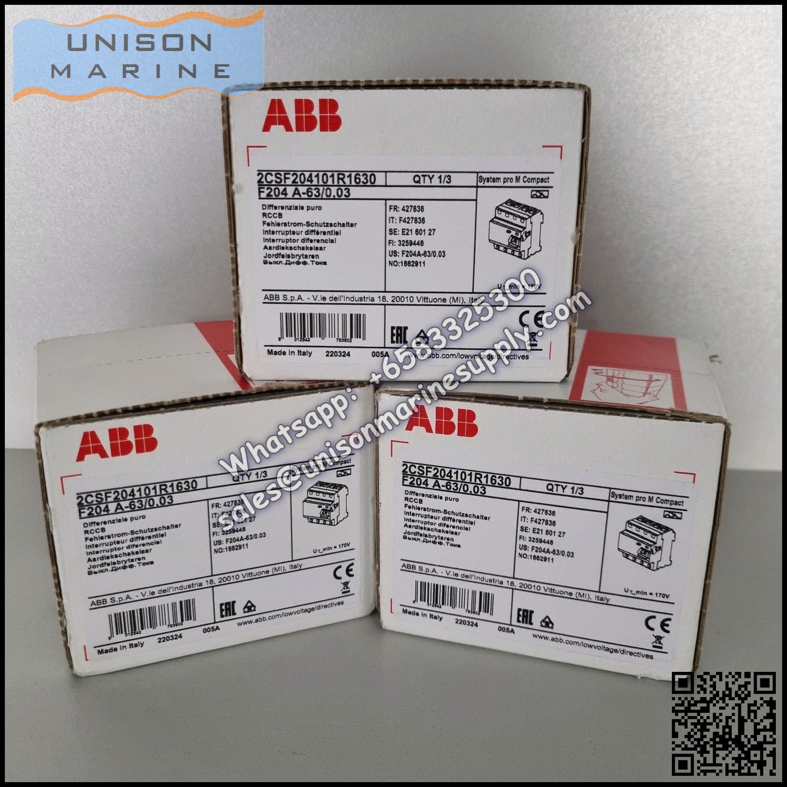 ABB Residual Current Circuit Breaker(RCCB) F204 A-63/0.03 2CSF204101R1 ...