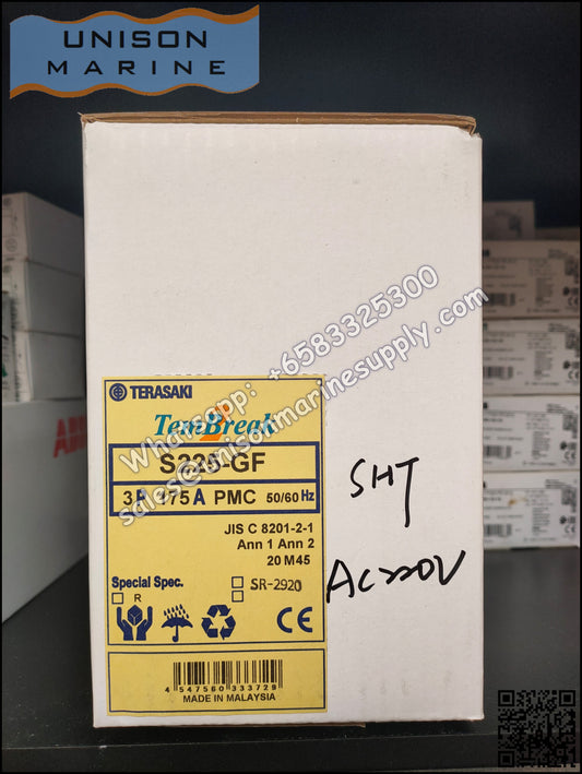 TRASAKI Marine Circuit Breaker (MCCB): S225-GF 175A 3P Fixed / Plug-in Type