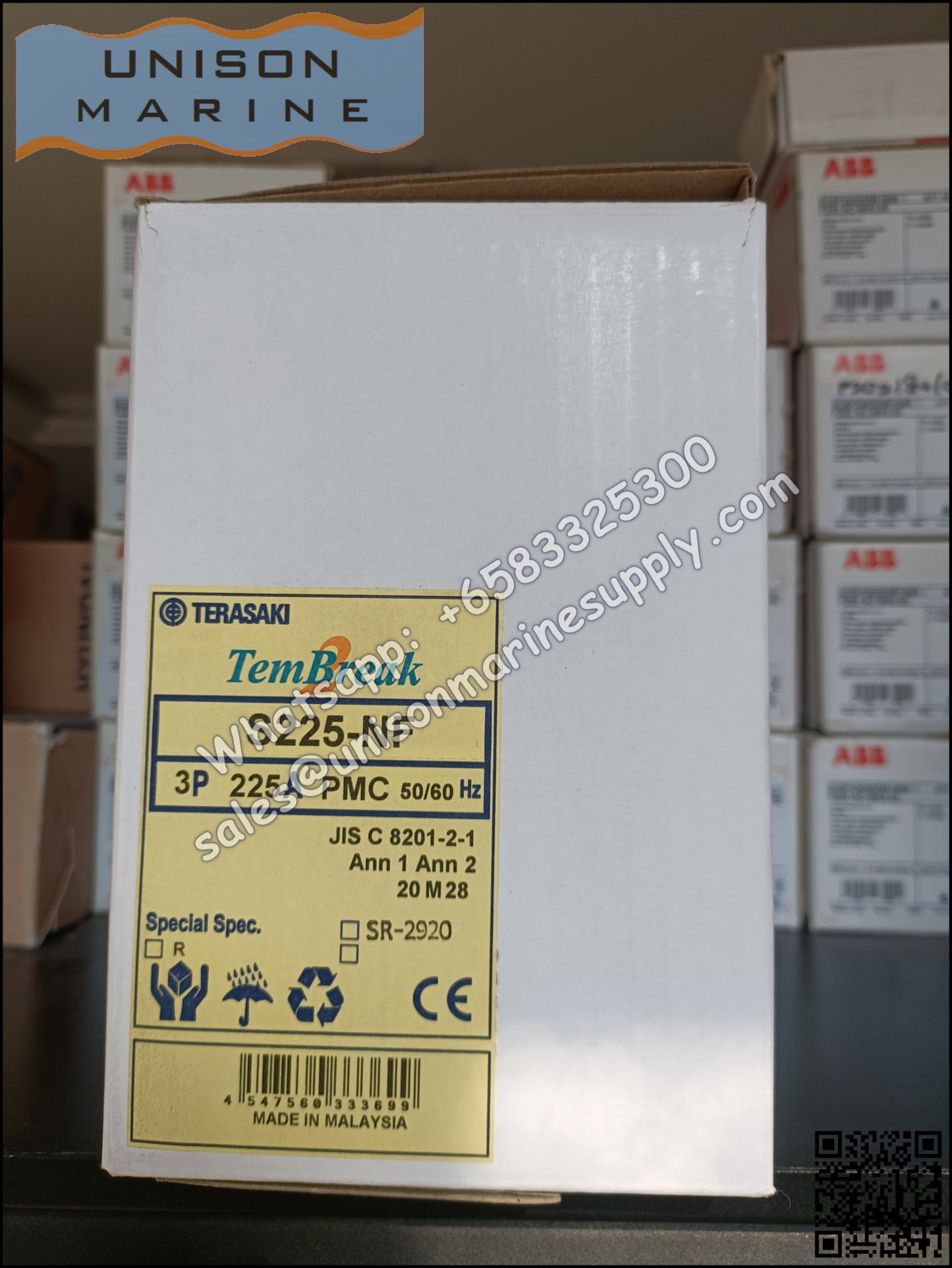 TERASAKI Molded Case Circuit Breaker, MCCB: S225-NF 3P 225A PMC