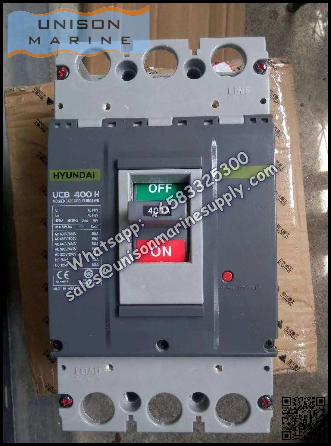 Hyundai Marine Circuit Breaker (MCCB) - UCB400H 3P Fixed / Plug-in Typ ...