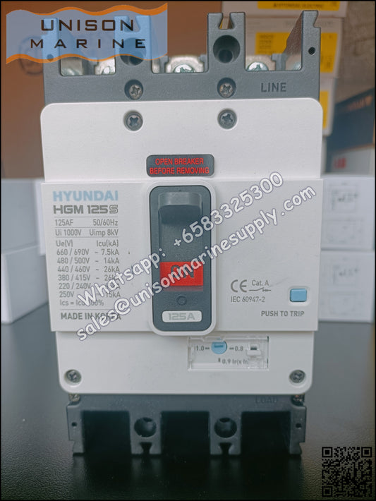 Hyundai Marine Circuit Breaker (MCCB) - HGM125S 3P Fixed / Plug-in Type