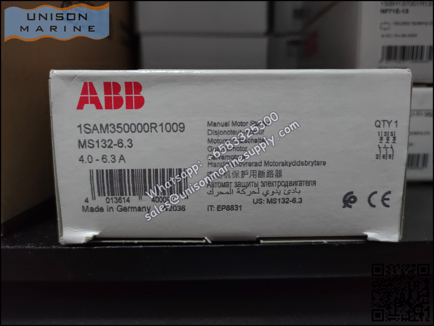 ABB Manual Motor Starter MS132-6.3 1SAM350000R1009