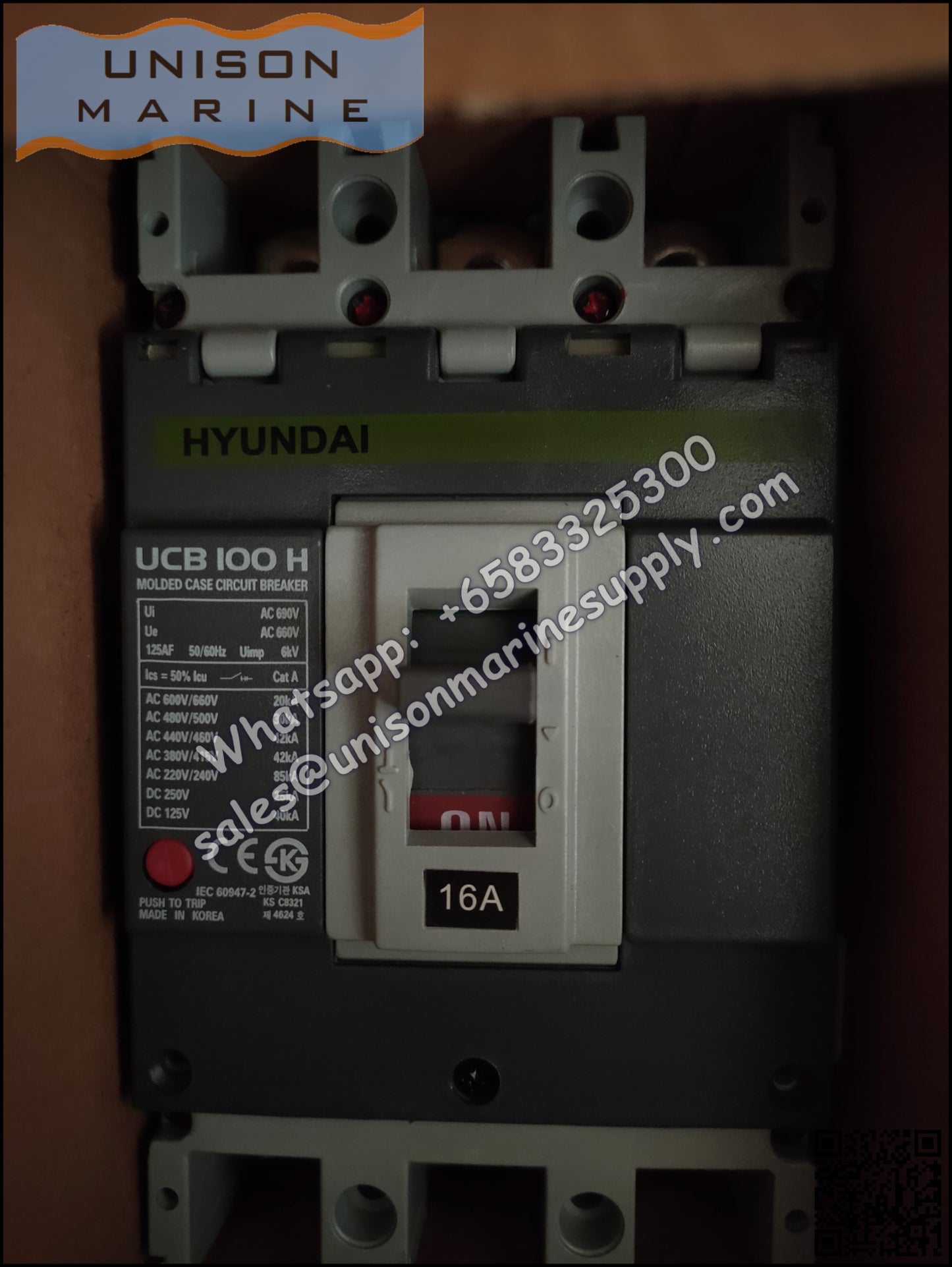 Hyundai Marine Circuit Breaker (MCCB) - UCB100H 3P Fixed / Plug-in Type