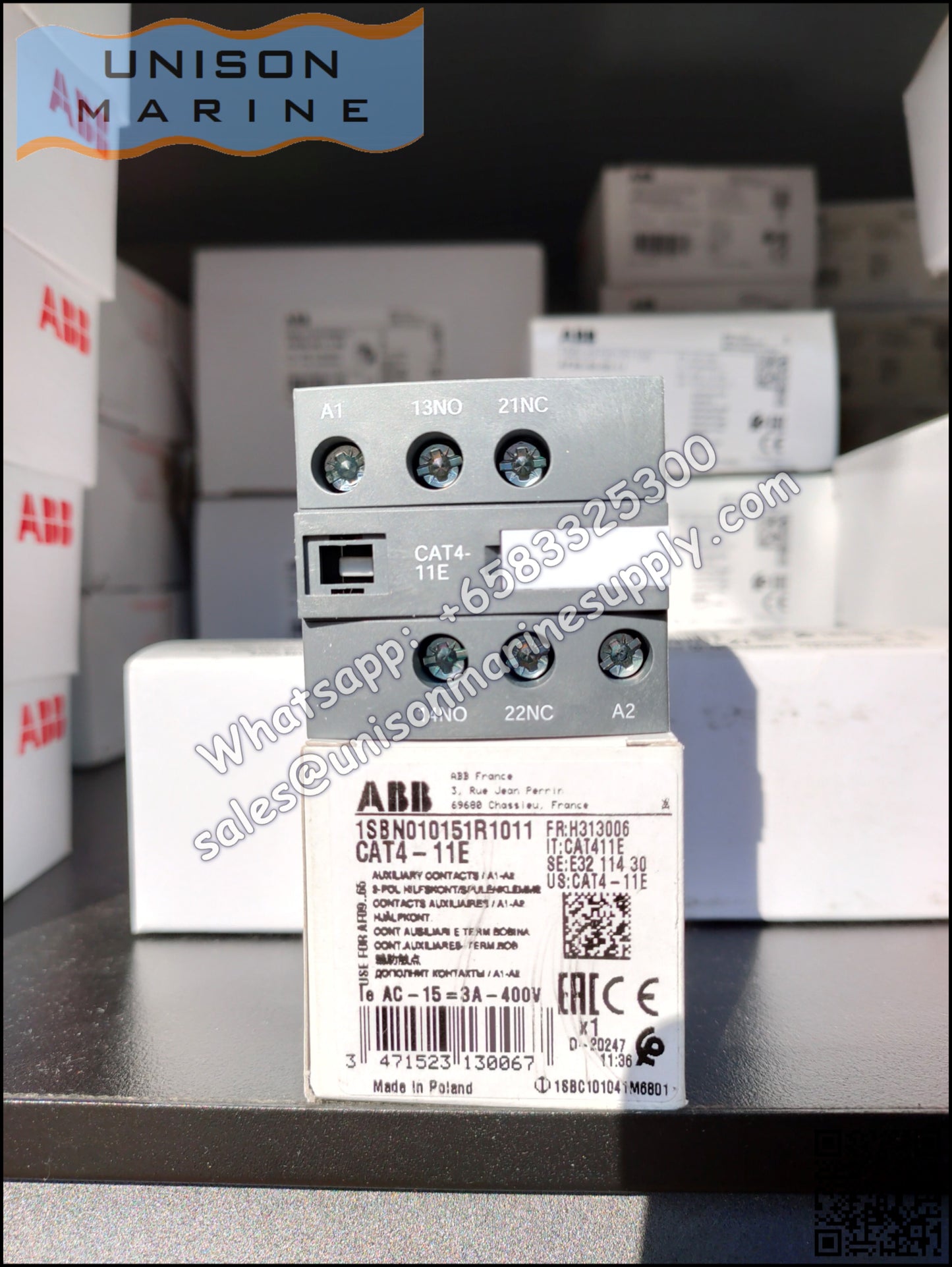 ABB AF Contactors Accessories Auxiliary Contact Block CAT4-11E / CAT4-11M / CAT4-11U