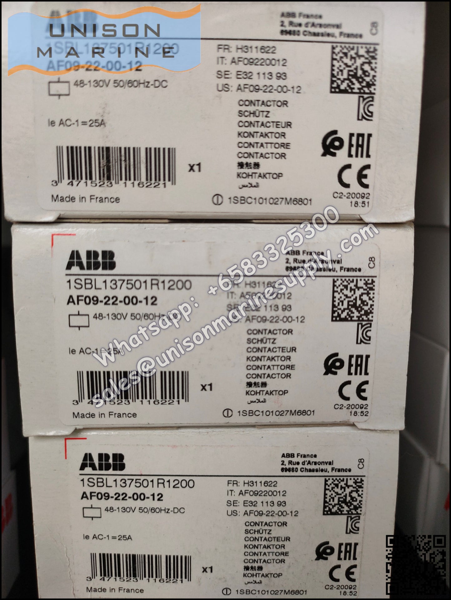 ABB Magnetic Contactors AF Series : AF09-22-00
