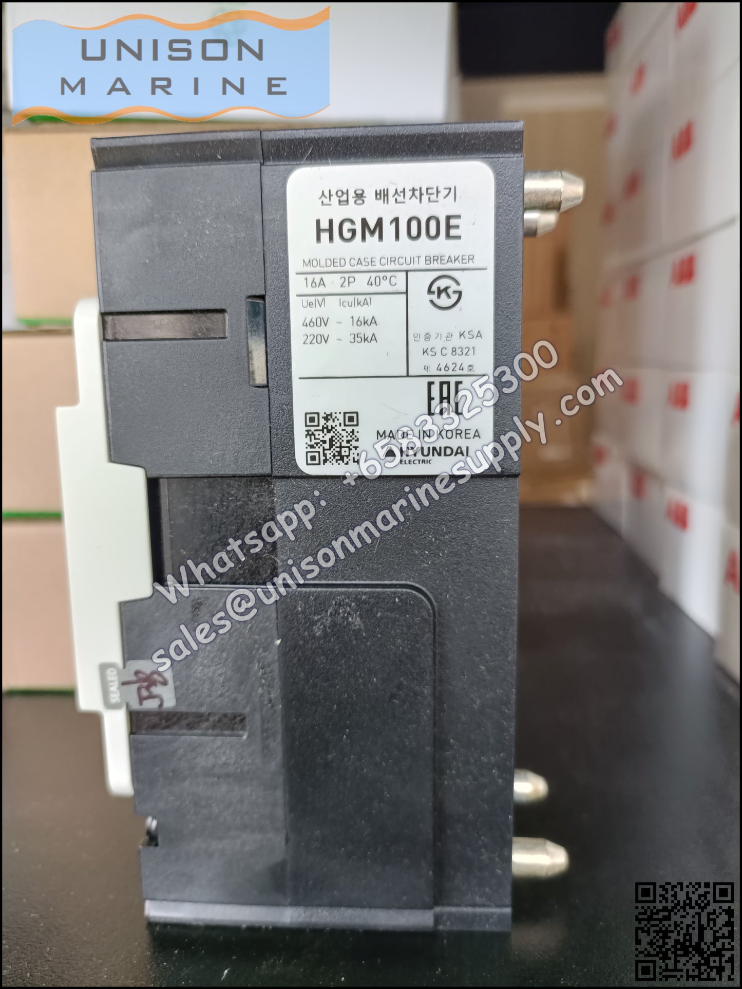 Hyundai Marine Circuit Breaker (MCCB) - HGM100E 2P Fixed / Plug-in Type