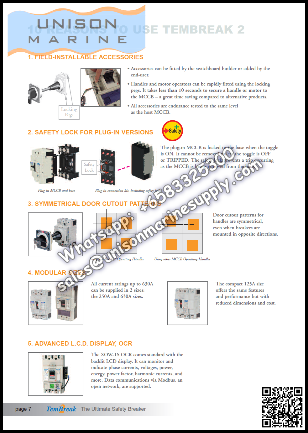 TRASAKI Marine Circuit Breaker (MCCB): S100-GF 100A 3P Fixed / Plug-in Type