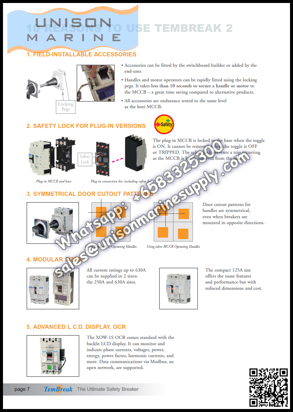 TRASAKI Marine Circuit Breaker (MCCB): H400-NE 3P 400A Fixed / Plug-in Type