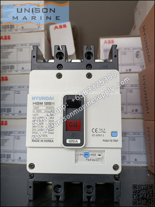 Hyundai Marine Circuit Breaker (MCCB) - HGM125H 3P Fixed / Plug-in Type