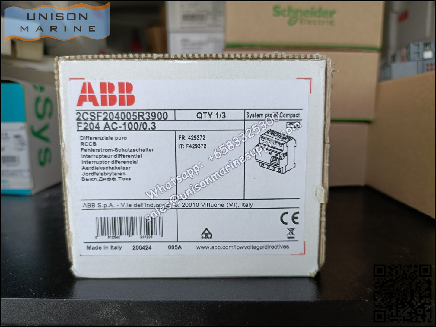 ABB Residual Current Circuit Breaker(RCCB) F204 AC-100/0.3 2CSF204001R3900
