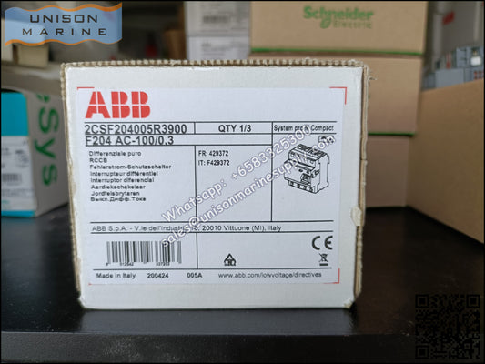 ABB Residual Current Circuit Breaker(RCCB) F204 AC-100/0.3 2CSF204001R3900
