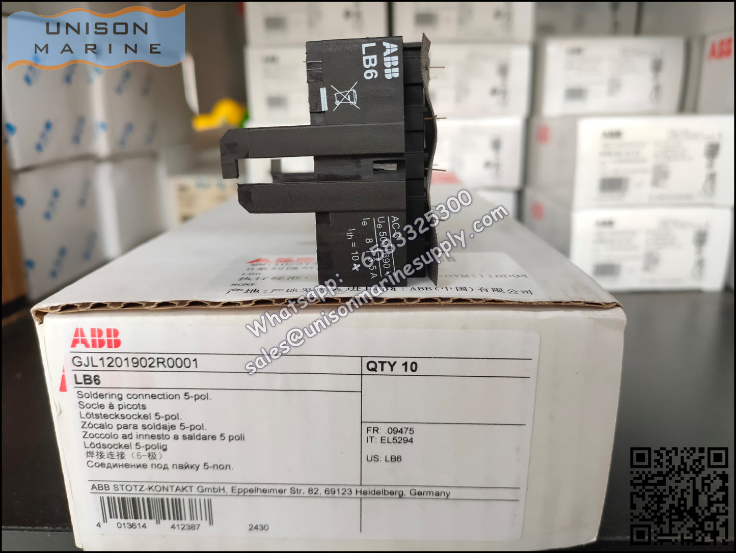 ABB B6, B7 series mini contactors base: LB6 GJL1201902R0001