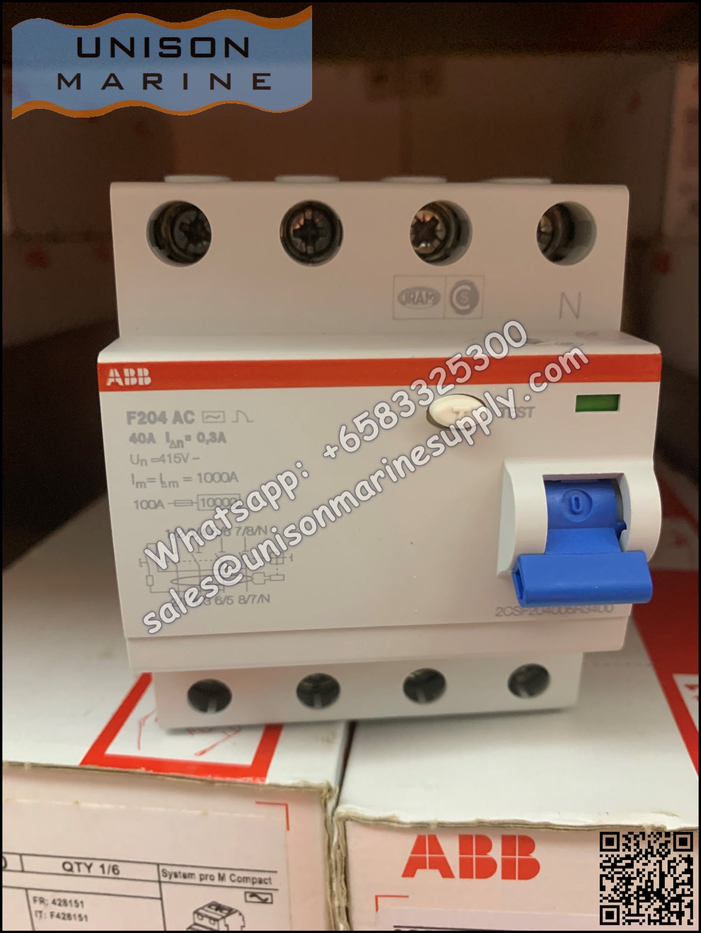 ABB Residual Current Circuit Breaker(RCCB) F204 AC-40/0.3 2CSF204001R3400