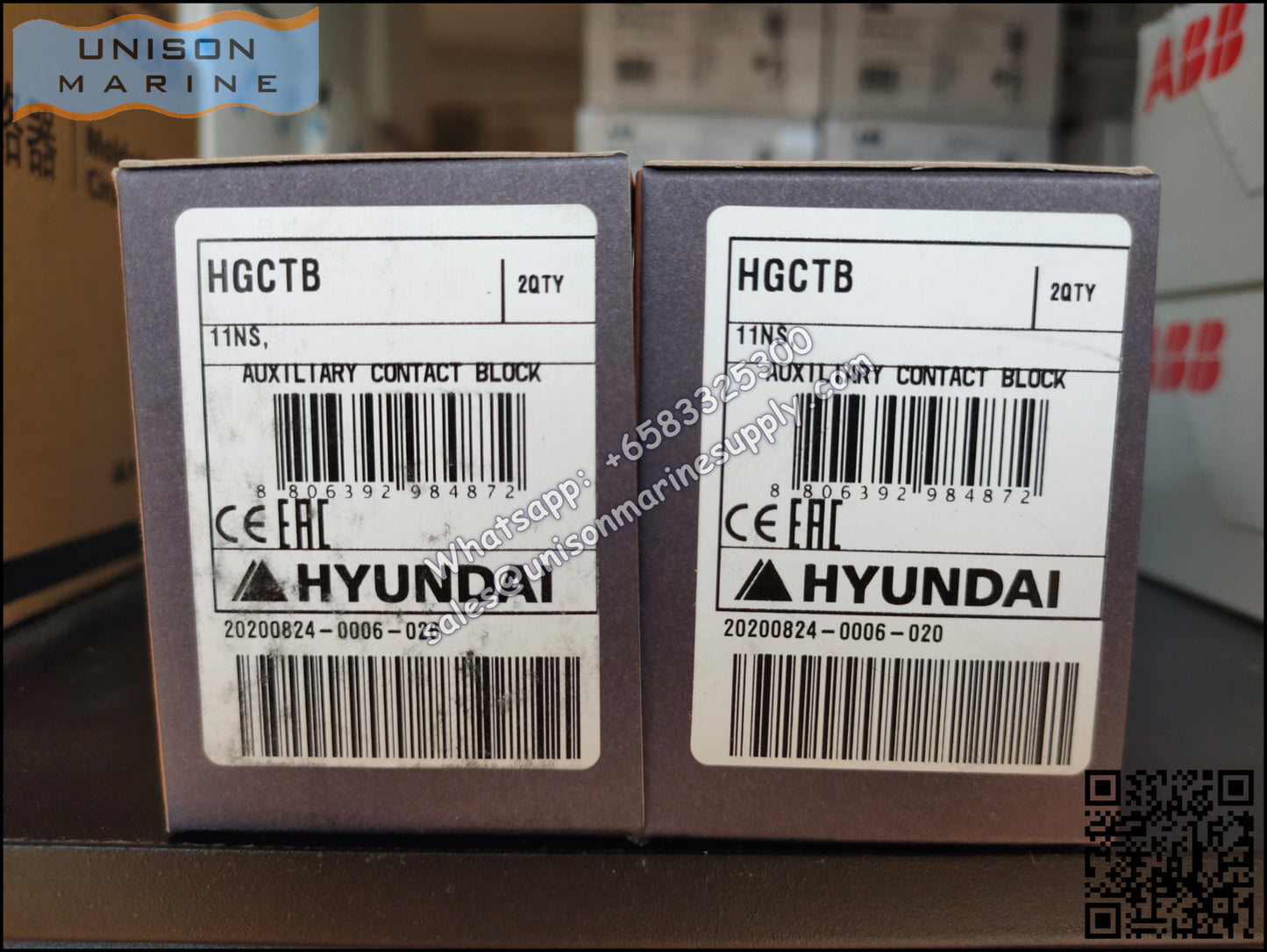 Hyundai Marine Magnetic Contactors Accessories - Auxiliary Contact Block HGCTB 11NS