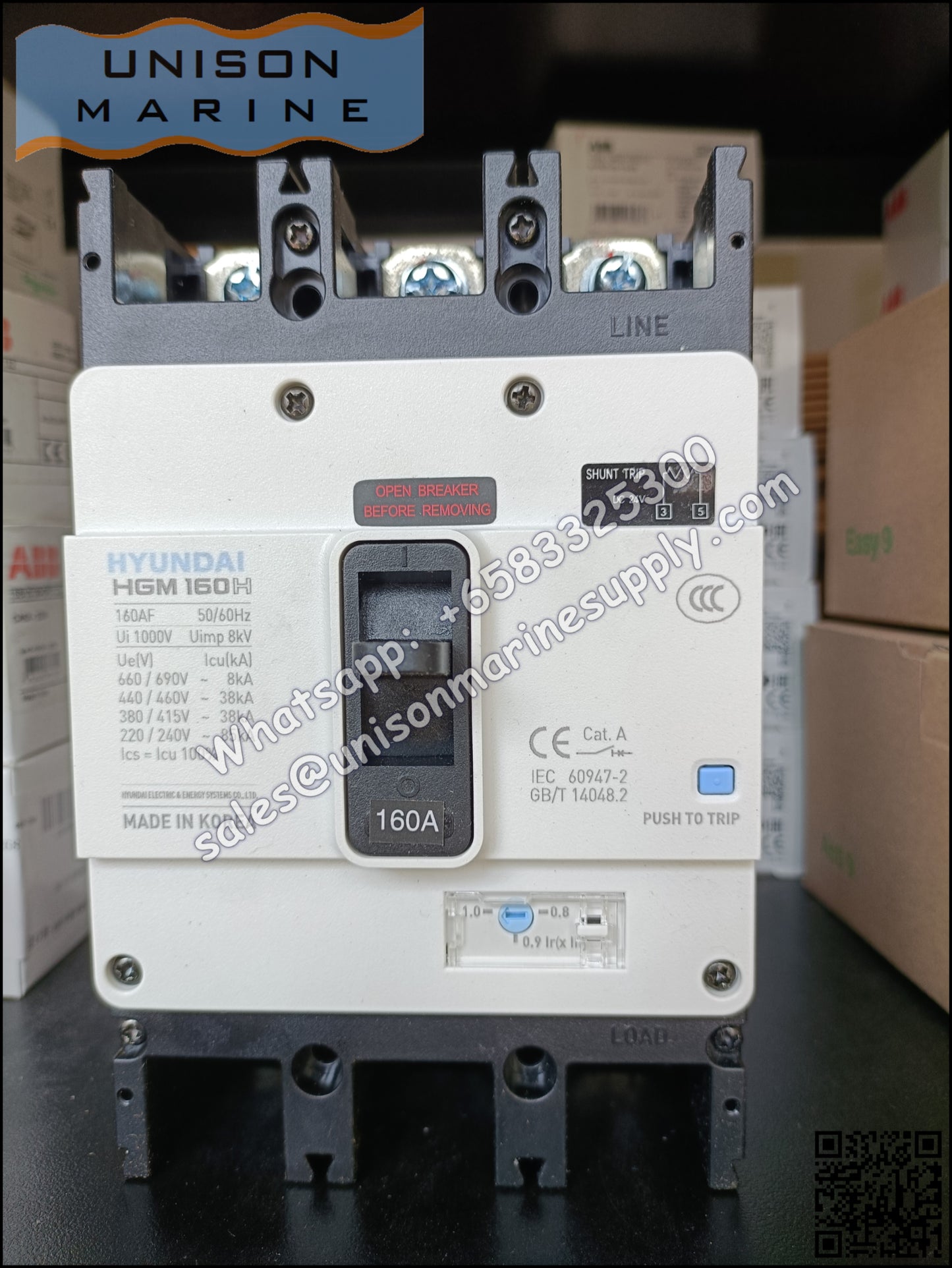 Hyundai Marine Circuit Breaker (MCCB) - HGM160H 3P Fixed / Plug-in Type