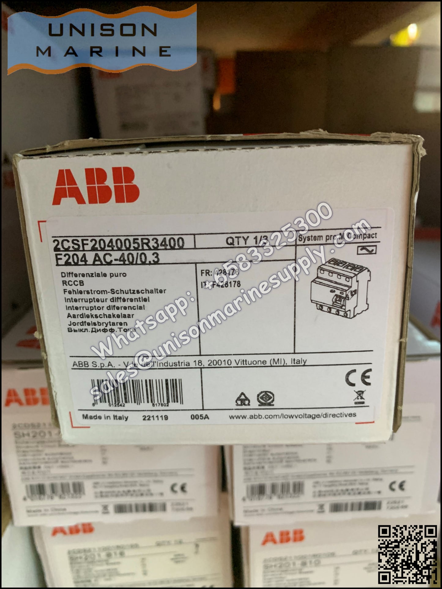 ABB Residual Current Circuit Breaker(RCCB) F204 AC-40/0.3 2CSF204001R3400