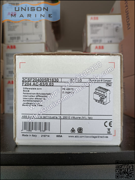 ABB Residual Current Circuit Breaker(RCCB) F204 AC-63/0.03 2CSF204001R1630