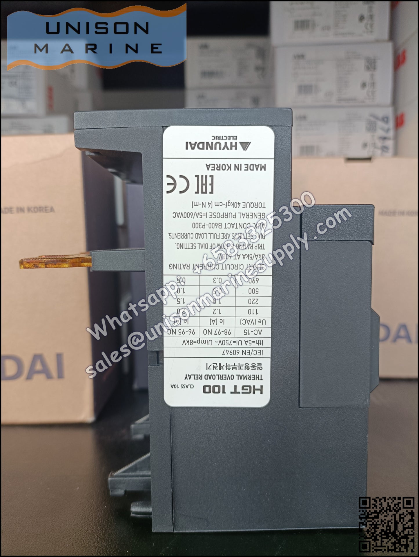 Hyundai Marine Thermal Overload Relay (TOR)-HGT100K A0075S